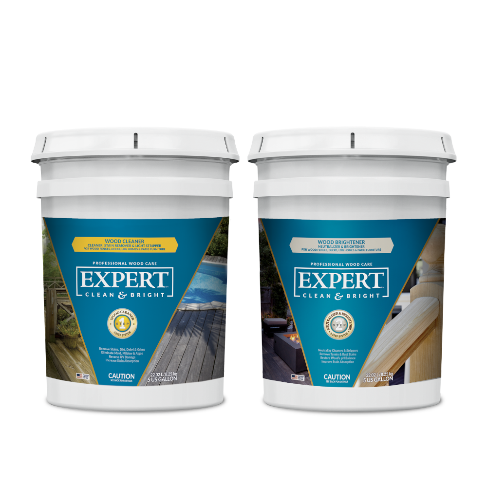 EXPERT Clean & Bright 5-Gal Wood Cleaner & 5-Gal Neutralizer & Brightener - Stain & Seal Experts Store